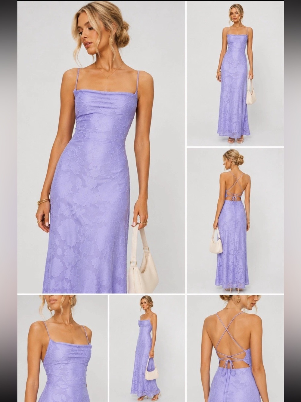 Princess Polly Celena Maxi Dress - Lilac Burnout US 6 / EU 38